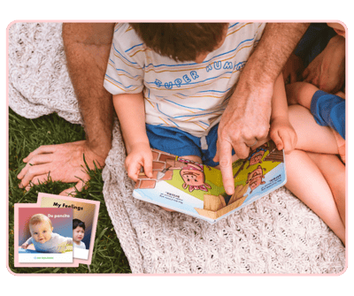 Kid reading board book