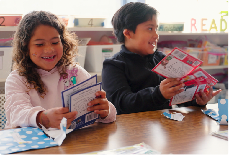 students reading
